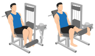 Unilateral quadriceps extension on machine