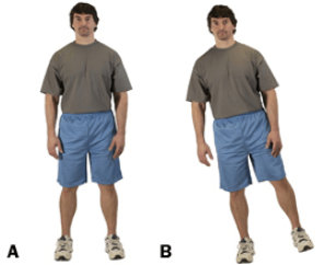 Change of supporting leg, exercise for stability and balance