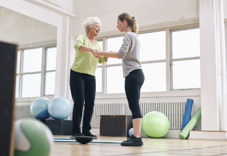 How can older people improve balance?