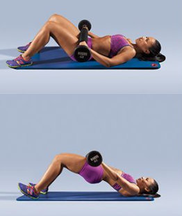 Weighted glute bridge exercise