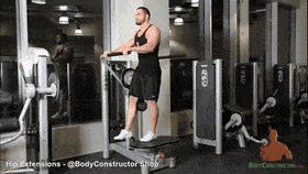 Hamstring exercise, glute kick on the machine