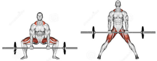 Sumo deadlift exercise for the inner legs