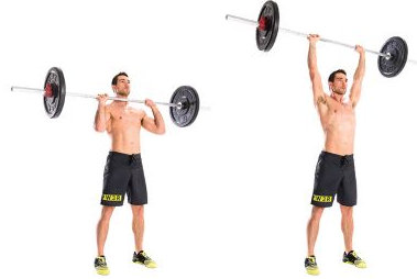 Standing Barbell Military Press Shoulder Exercise
