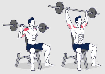 Seated neck press shoulder exercise