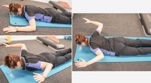 Contracting the shoulder blades are postures to relieve lower back pain
