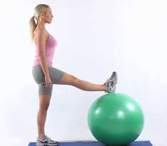 Leg stretches with Fitball