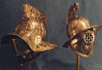 capacete de gladiador romano