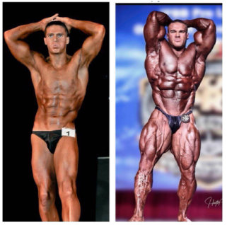 Before and after of bodybuilder Nick Walker