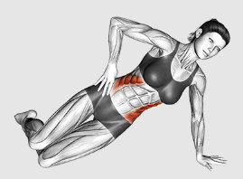 Exercice de planche à partir des genoux