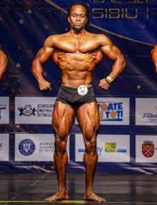 Relaxed bodybuilder from the front