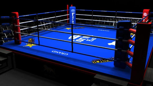 Plataforma de um ringue de boxe profissional