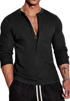 Black muscle fit shirt for men