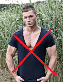 Men's T-shirt with neckline