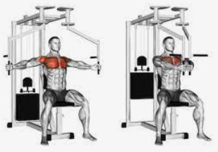 Ecarté couché dans la machine pour pectoral