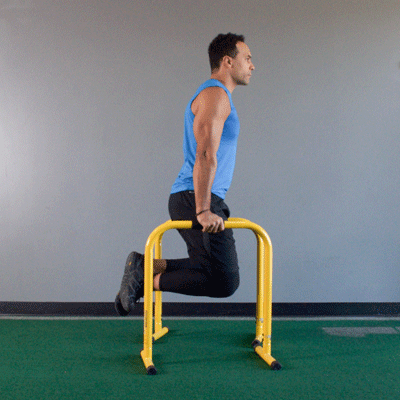 Chest dips in a four-day routine