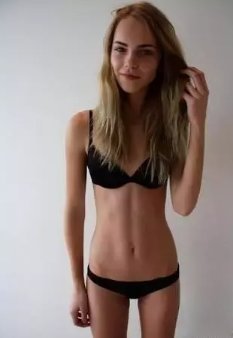 Woman with ectomorphic body