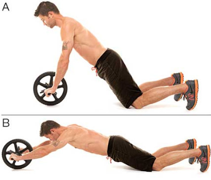 abs excercises with the wheel