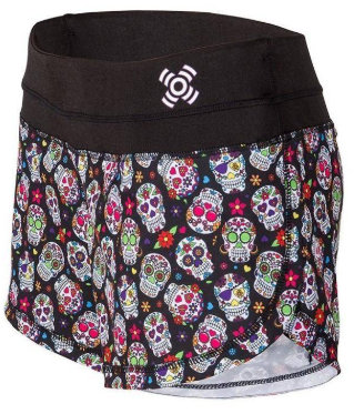 short crossfit chica con calaveras mexicanas